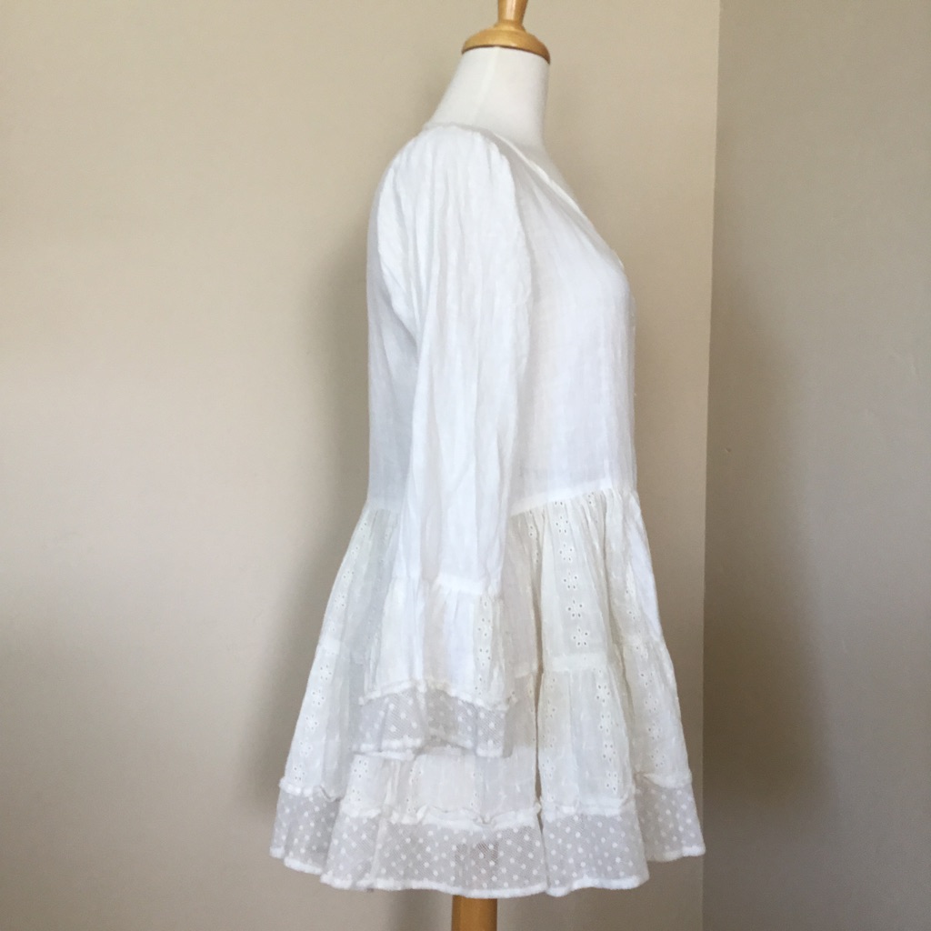 Passementrie Women’s Blouse Cream Lagenlook Size Xs — image 2 of 8